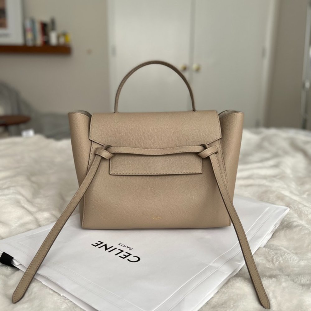 Celine Mini Belt Bag in Grained Calfskin - Light Taupe - LIKE NEW